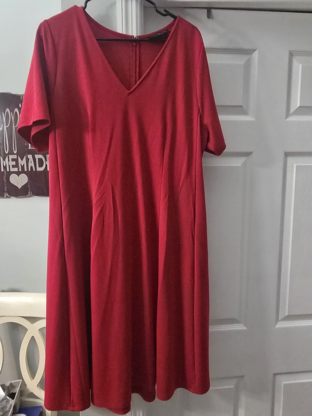 Lane Bryant V-Neck Dress in Vibrant Red